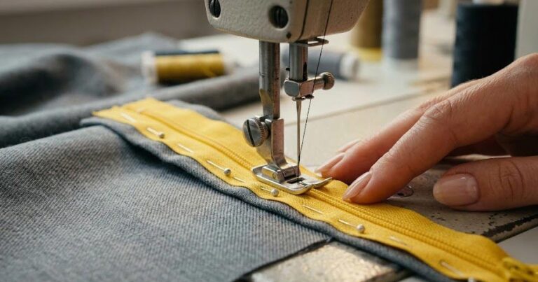 آموزش دوخت زیپ مخفی + تکنیک اجرای سجاف فانتزی و هندسی روی لباس