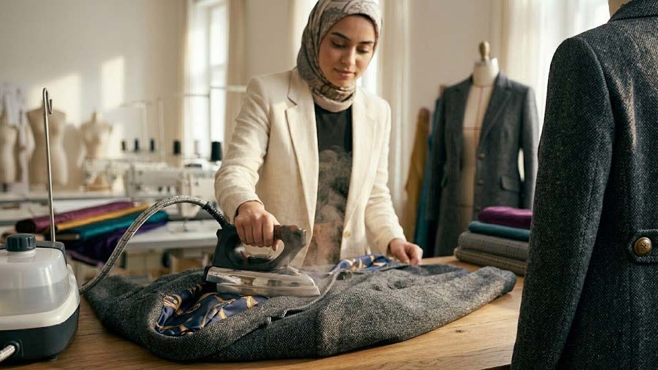 اتوکاری پرس و لایه کوبی کت و پالتو در دوره ضخیم دوزی